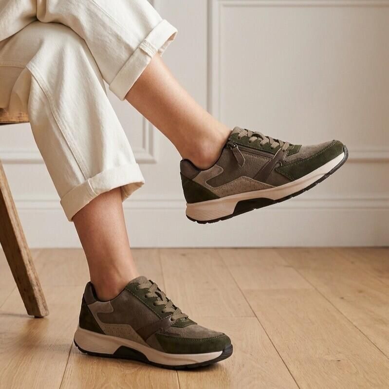 Gabor Rollingsoft Sneakers groen Suede Dames