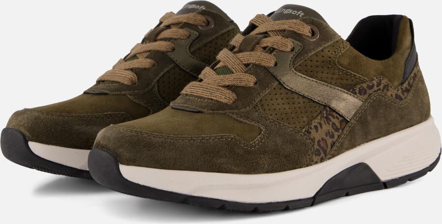 Gabor Rollingsoft khaki groene suède dames sneakers - Foto 4