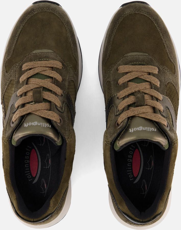 Gabor Rollingsoft khaki groene suède dames sneakers - Foto 2