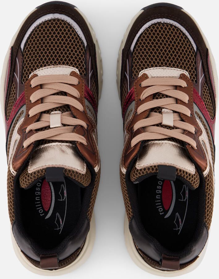 Gabor Rollingsoft Sneakers rood Metallic Suède - Foto 2