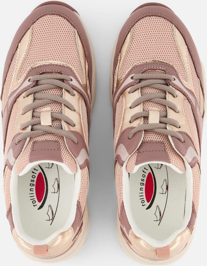Gabor Rollingsoft Sneaker Zacht Roze Mesh Leer Combi - Foto 4