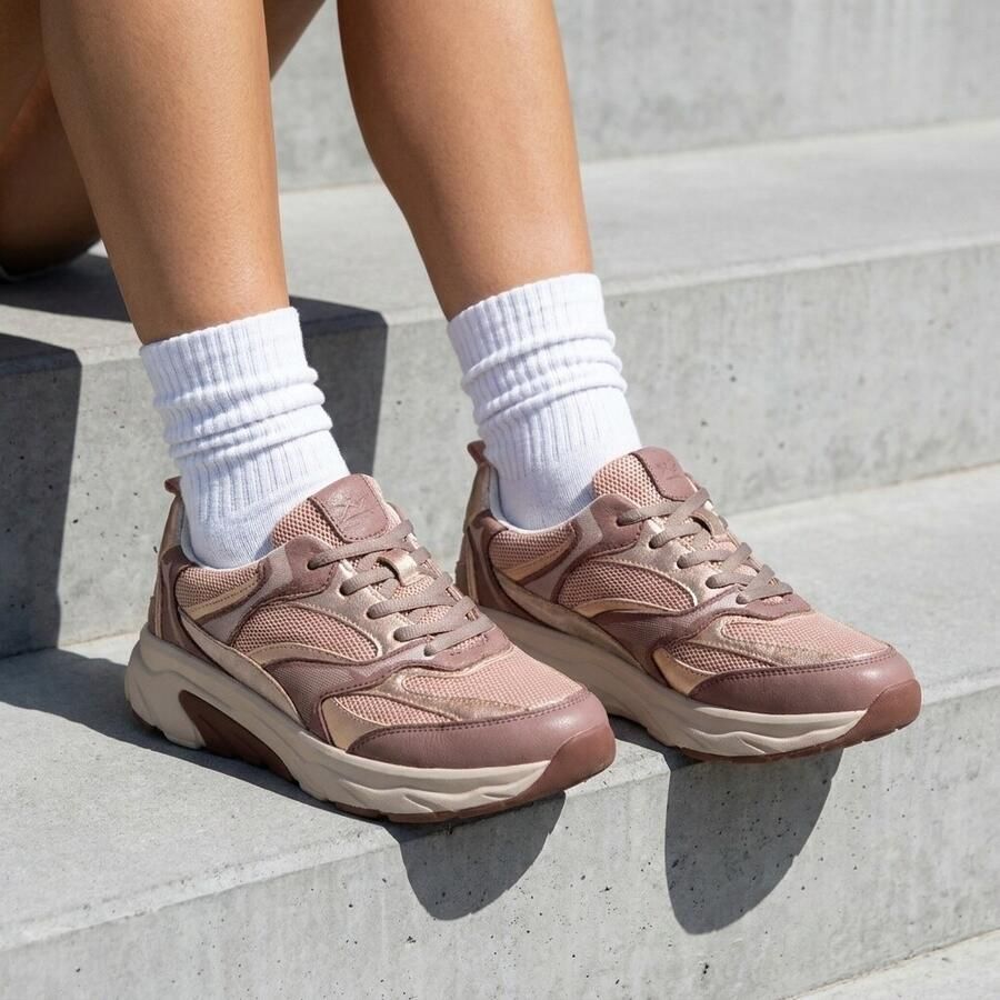 Gabor Rollingsoft Sneaker Zacht Roze Mesh Leer Combi - Foto 3