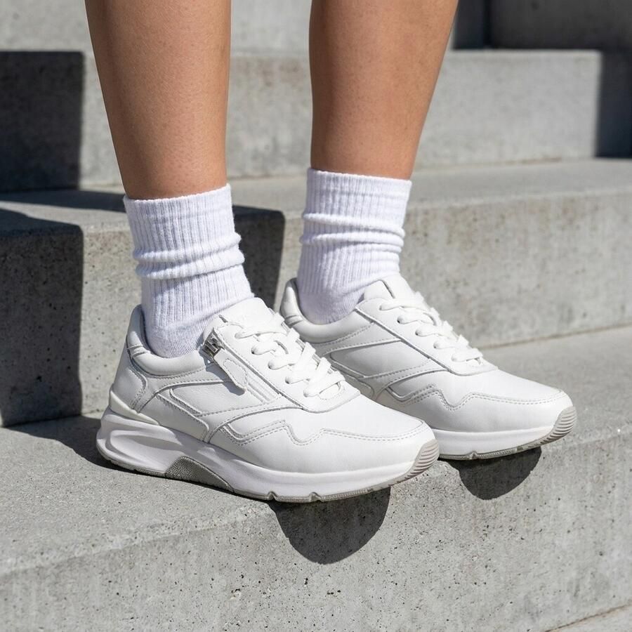 Gabor Rollingsoft Sneakers wit Leer