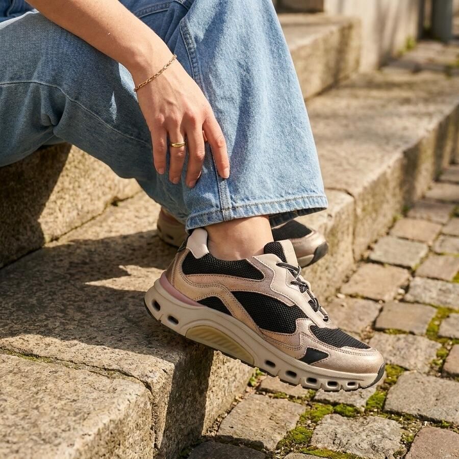 Gabor Rollingsoft Sneakers zwart Textiel Dames