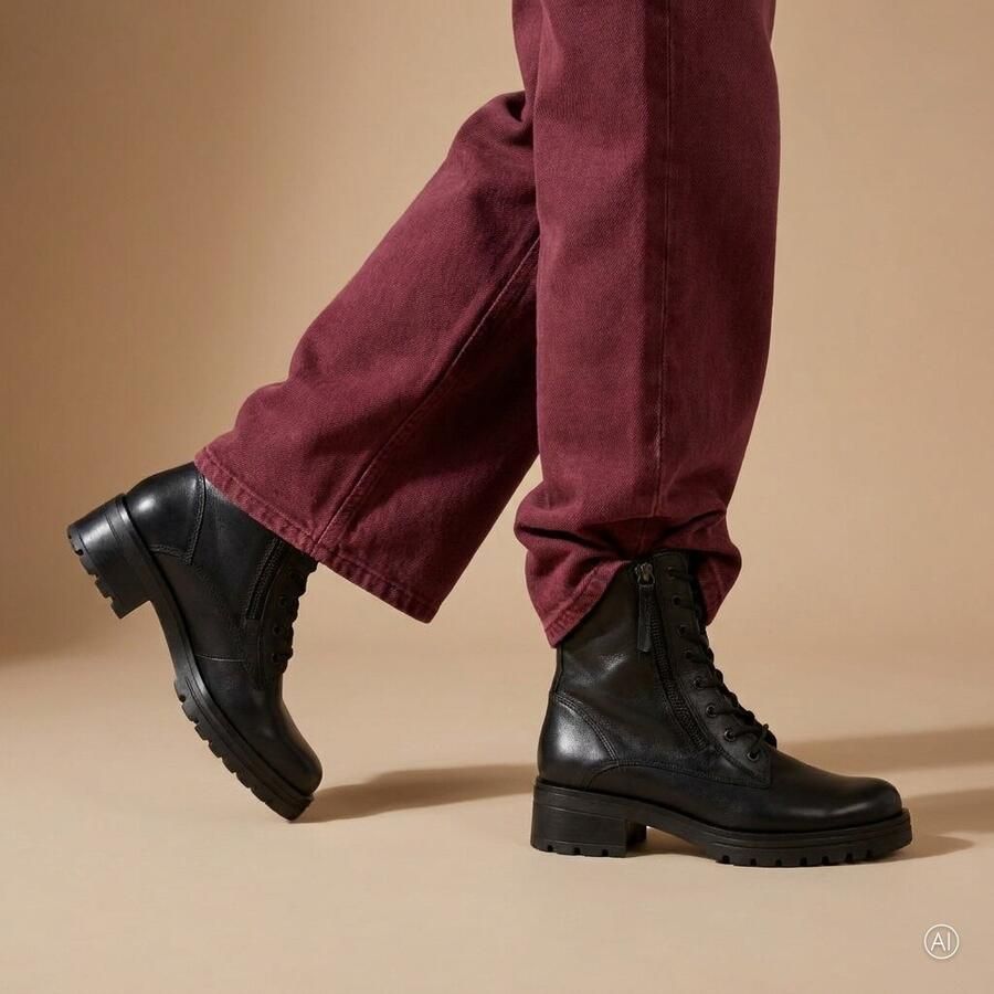 Gabor 8027.03.001 Enkellaarzen Zwart Leer Dames Zwart
