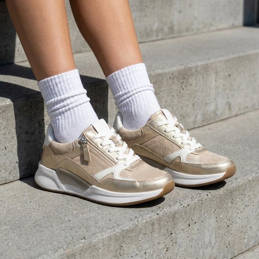 Gabor Rollingsoft Gabor Veterschoen Rolling Soft Rits Beige Goud - Foto 2