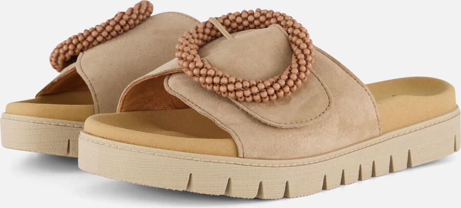 Gabor Slippers plateau zomerschoen slippers met sierparels aan de decoratieve gesp - Foto 4
