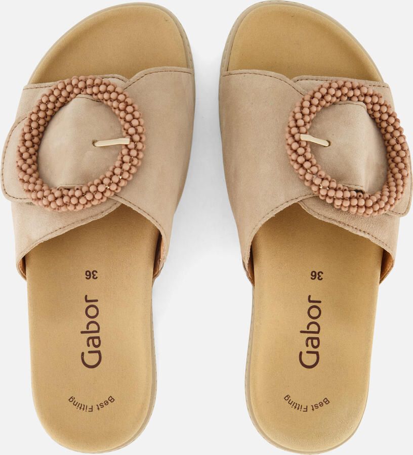 Gabor Slippers plateau zomerschoen slippers met sierparels aan de decoratieve gesp - Foto 3