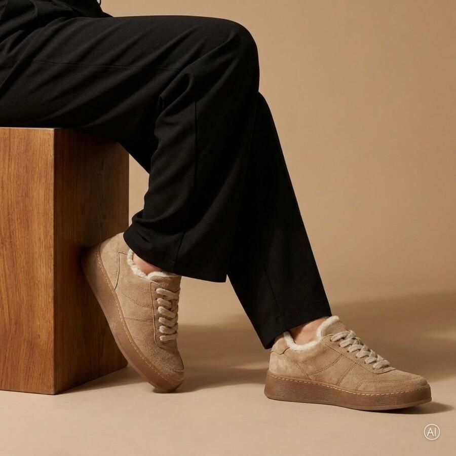 Gabor Sneakers beige Met Warme Voering Suède Dames