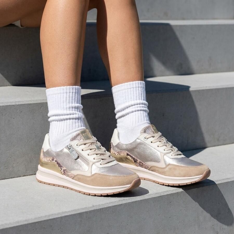 Gabor Comfort Optifit dames sneaker Beige wit - Foto 4