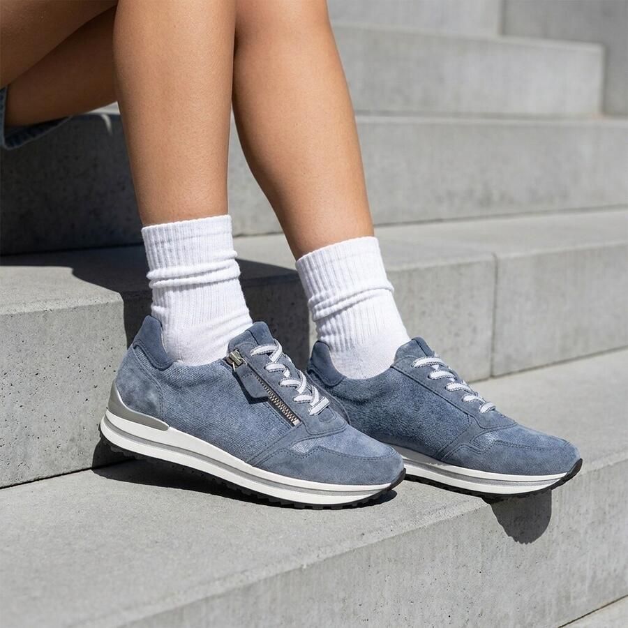 Gabor Sneakers blauw Suede Dames
