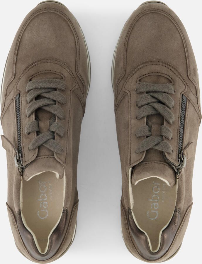 Gabor -art 76.528 20- sneaker- taupe-suede-veter rits-H leest - Foto 2