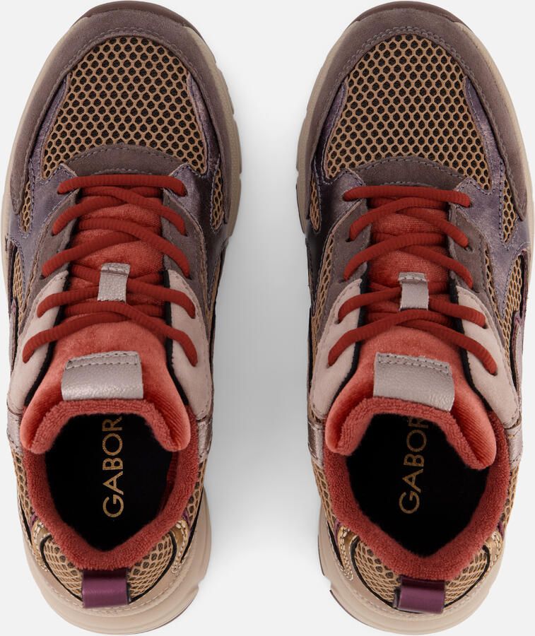 Gabor Sneakers Metallic taupe roze Suède Dames - Foto 7