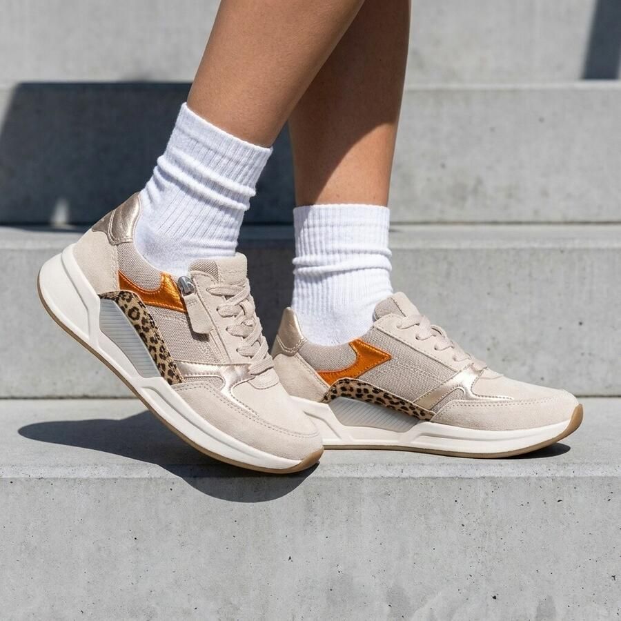 Gabor Rollingsoft Sneaker 66.958.33 Beige Oranje Print