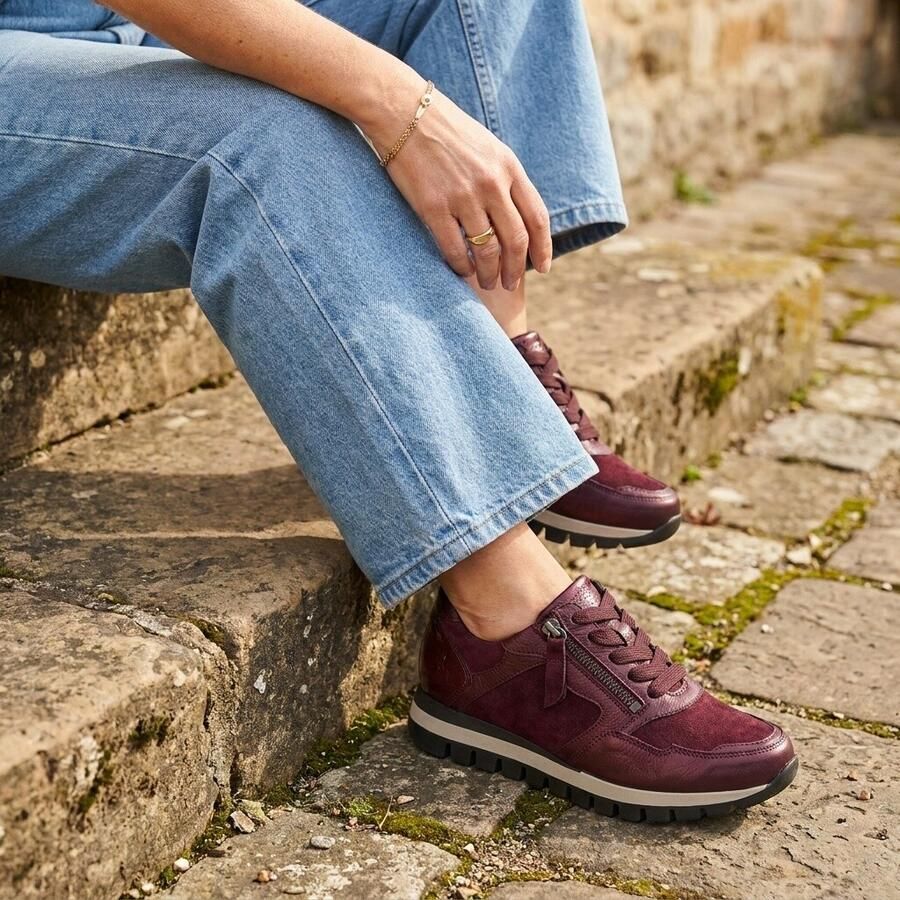 Gabor Sneakers rood Suede Dames