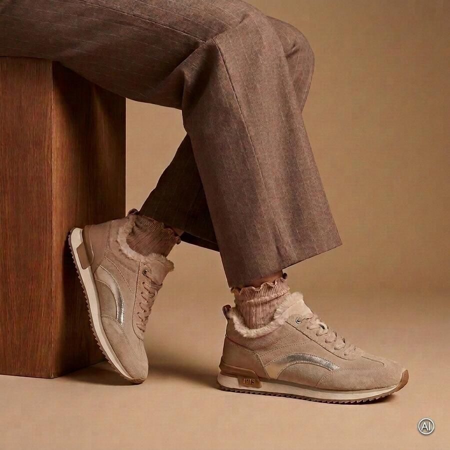 Gabor Sneakers Warm beige Leer Dames
