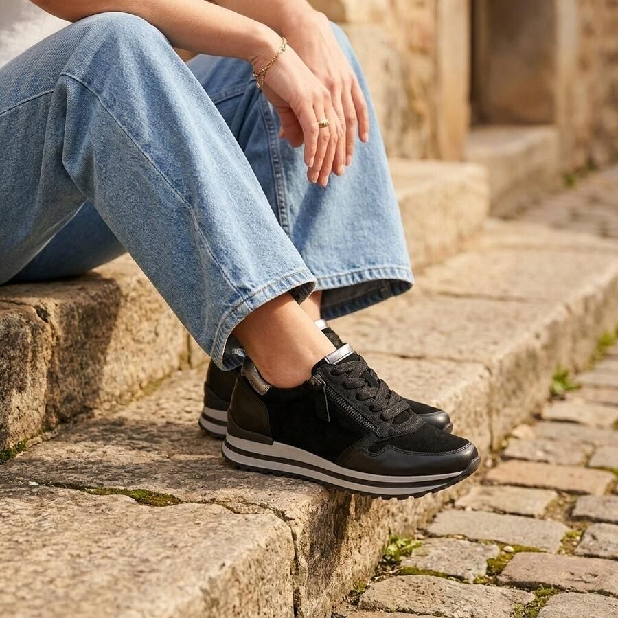 Gabor Sneakers met sleehak Turijn vrijetijdsschoen halfschoen veterschoen gepolsterde schacht h-breedte - Foto 4