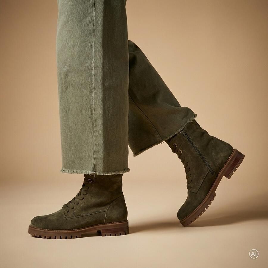Gabor Veterboots groen Suède