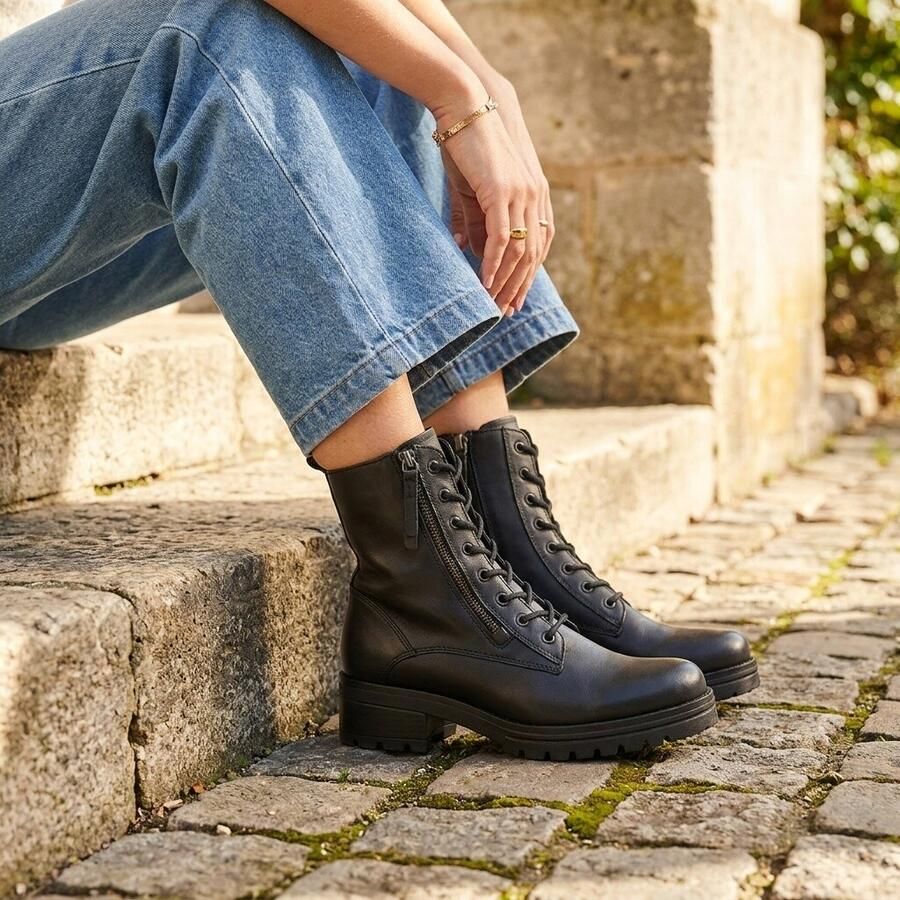 Gabor Veterboots zwart Leer