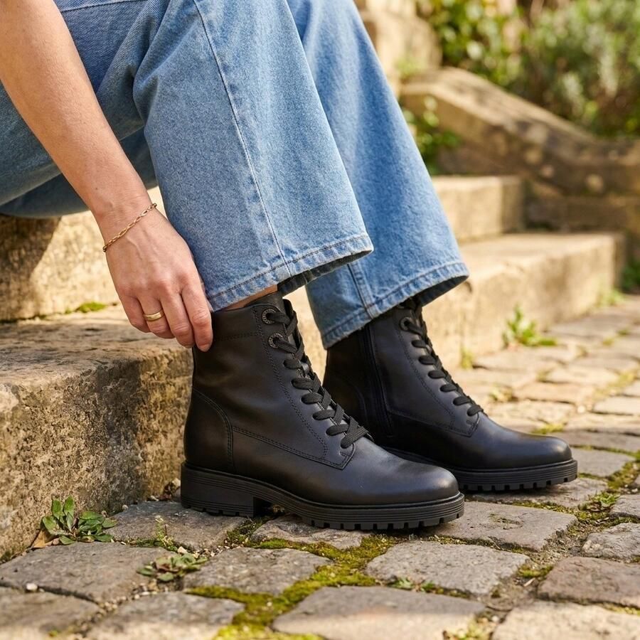 GABOR Veterboots Dames 765.1 Maat: 41 Materiaal: Leer Kleur: Zwart - Foto 3
