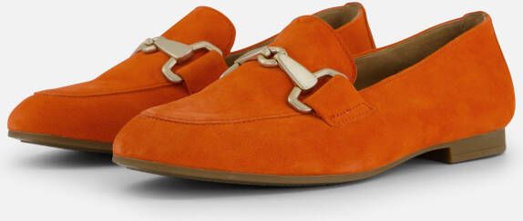 Gabor Oranje Suède Loafer met Gouden Gesp Orange Dames