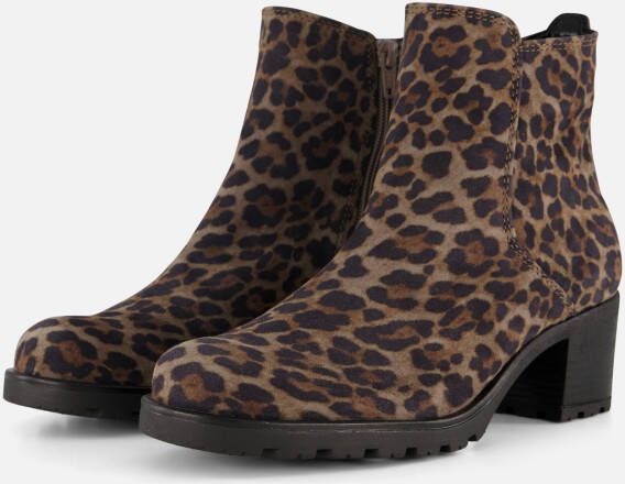 Gabor Leopard Enkellaarsjes bruin Suede Dames