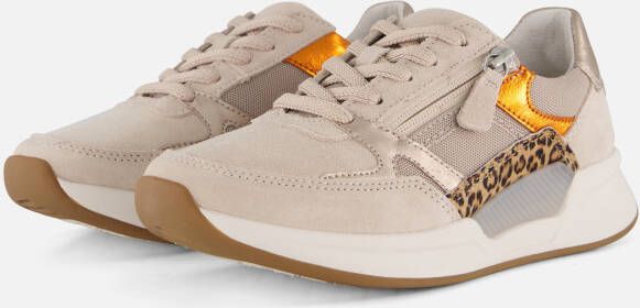Gabor Leopard Rollingsoft Sneakers beige Textiel