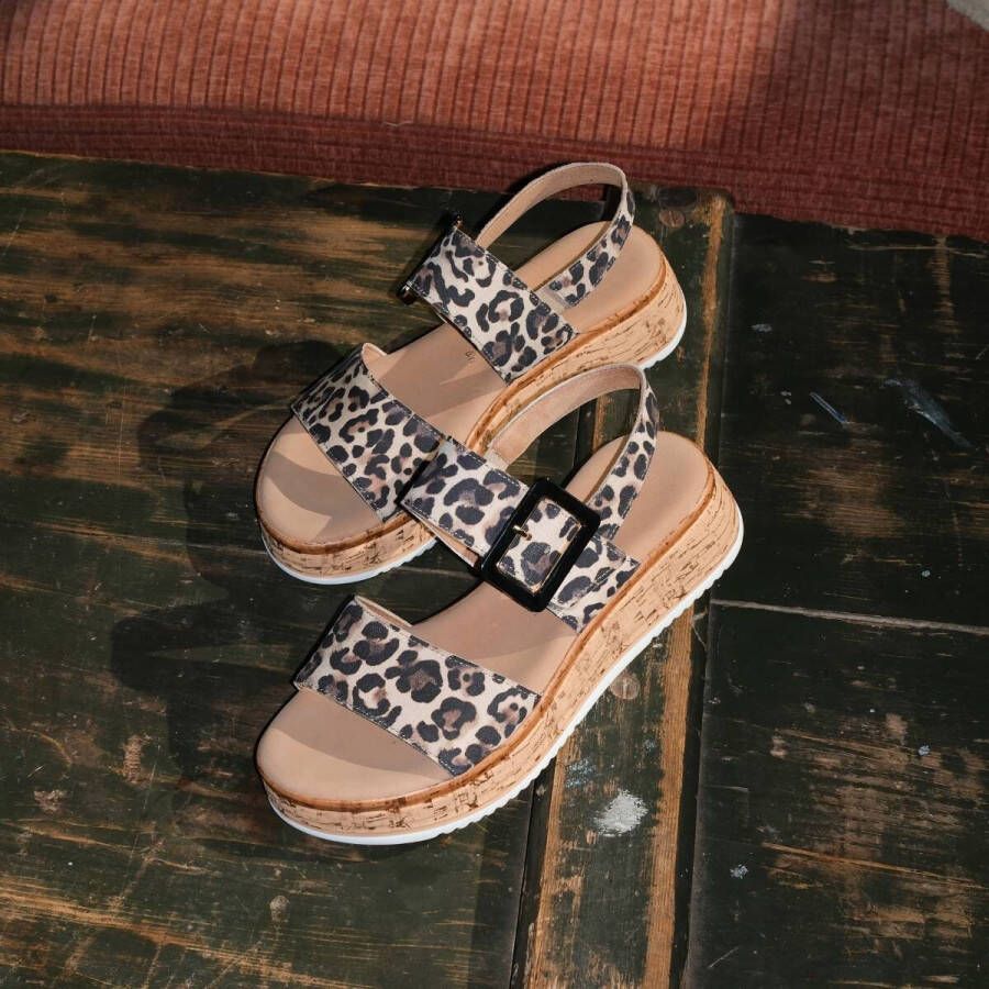 Gabor Leopard Sandalen beige Suede Dames