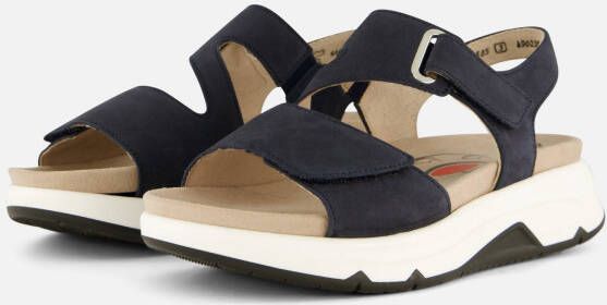 Gabor Blauwe Suède Sandalen Rolling Soft Blue Dames