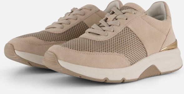 Gabor Rollingsoft Sneakers met sleehak vrijetijdsschoen lage schoen veterschoen logo op de hiel