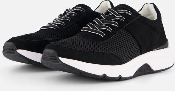 Gabor Rollingsoft Sneakers met sleehak vrijetijdsschoen lage schoen veterschoen logo op de hiel