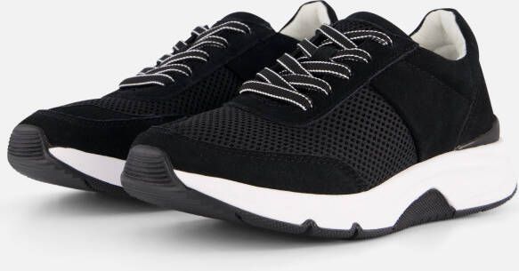 Gabor Rollingsoft Sneakers met sleehak vrijetijdsschoen lage schoen veterschoen logo op de hiel