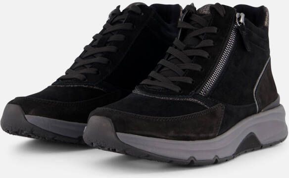 Gabor Rollingsoft Veterboots zwart Suede