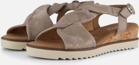 Gabor Sleehaksandaaltjes Genua zomerschoen sandaal sleehak met metallic-effect
