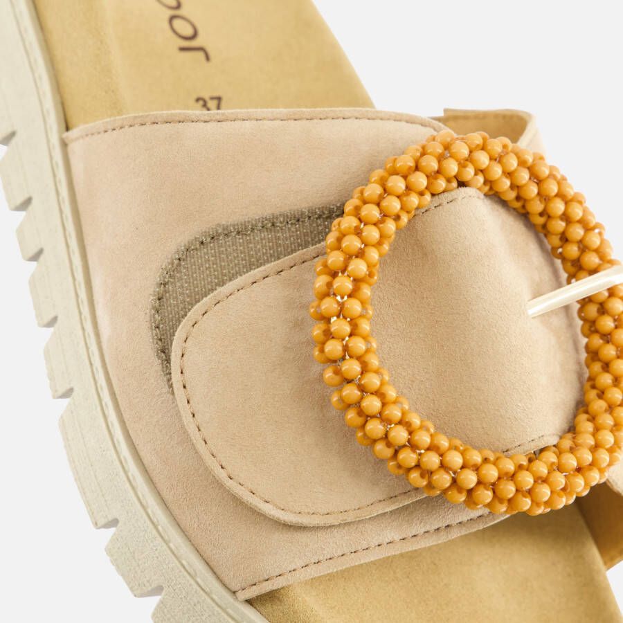 Gabor Slipper Klittenband Beige Gesp