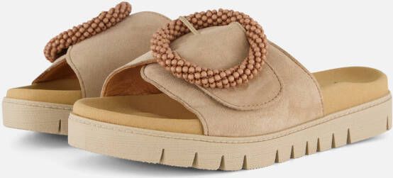 Gabor Nubuck Dames Slippers Beige