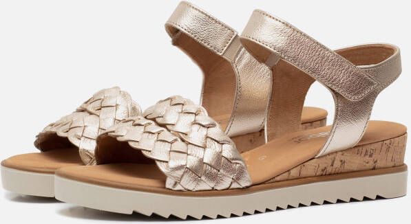 Gabor Iridescent Leather Sandals Gray - Foto 2