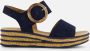 Gabor Blauwe Suède Sandalen met Beste Pasvorm Blue Dames - Thumbnail 1