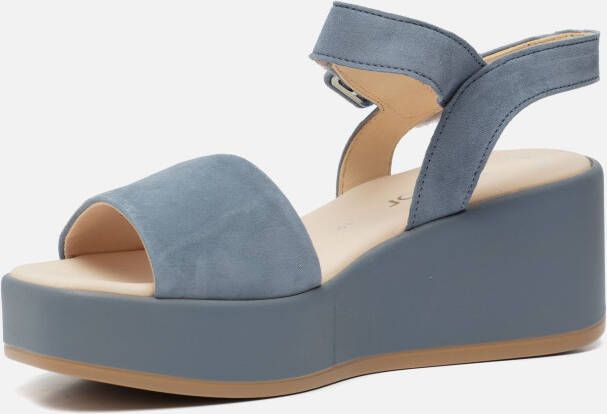 Gabor Blauwe Leren Sandalen Blue Dames