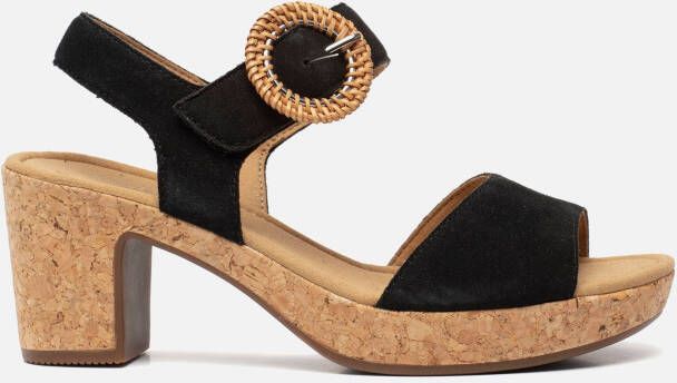 Gabor Sandalen met hak zwart Suede Dames