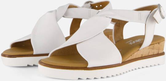 Gabor Witte Leren Kruisband Sandalen White Dames
