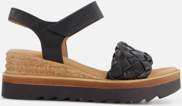 Gabor Comfortabele leren sandalen met klittenbandsluiting Black Dames - Foto 3