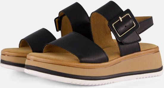 Gabor Zwarte Leren Sandalen Comfort Collectie Black Dames - Foto 5