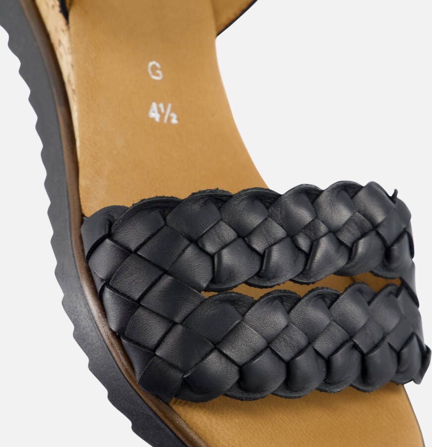 Gabor Zwarte leren sandalen met gevlochten bandjes Black Dames - Foto 2