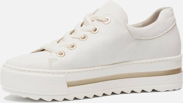 Gabor Lage Platform Sneakers met Gouden Accenten White Dames