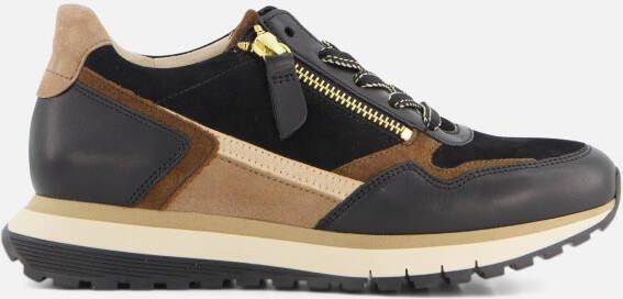 Gabor Stijlvolle Sneakers met Samt Foulard Perl Zwart Dames
