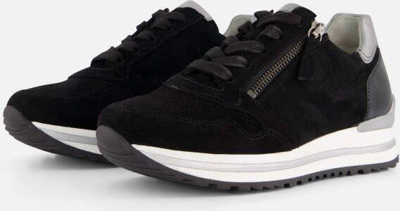 Gabor Sneakers met sleehak Turijn vrijetijdsschoen lage schoen veterschoen met verwisselbaar voetbed h-breedte