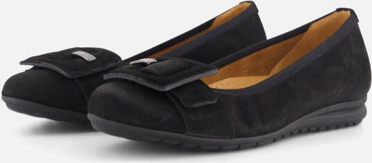 Gabor Zwarte Fluweel Klassieke Ballerina Schoenen Black Dames