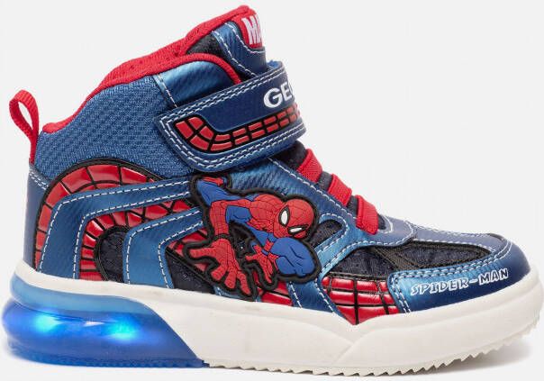 Geox Spiderman sneakers blauw Imitatieleer 82316