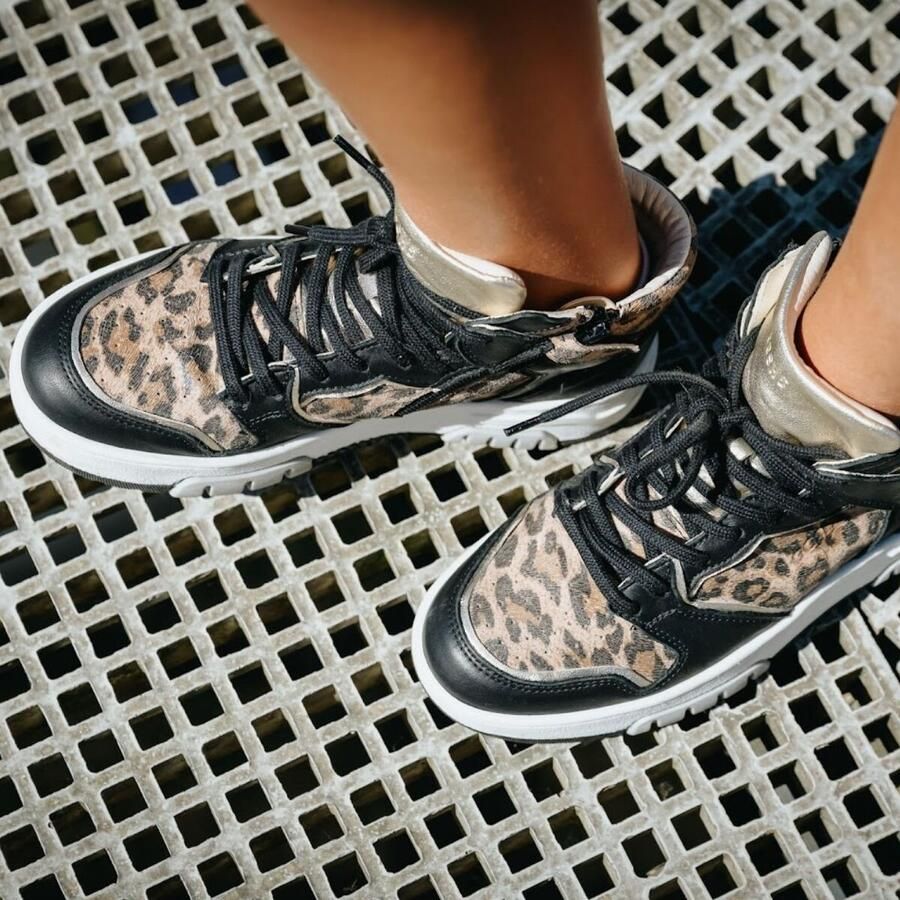 Giga Leopard Sneakers zwart Leer Dames - Foto 2